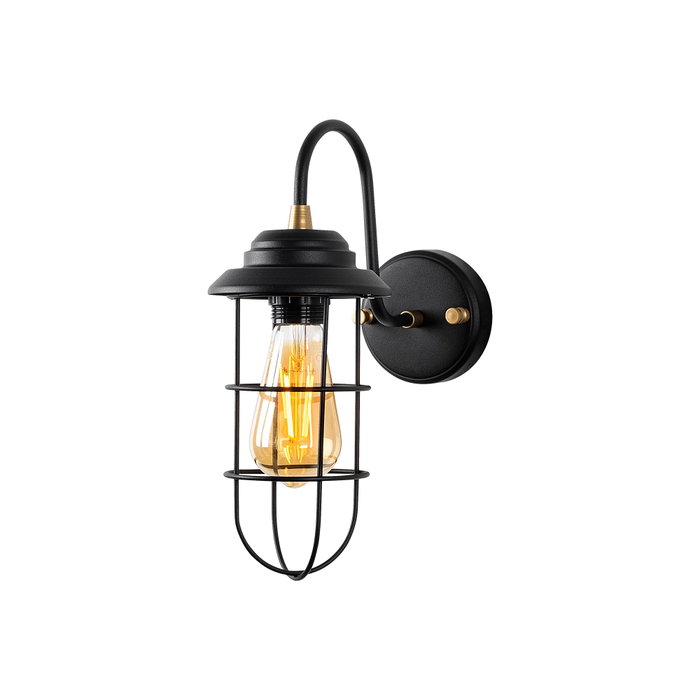 Opviq Mahoni - 13205 Lámpara de pared Negro y Oro